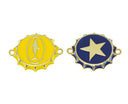 18k Gold Bottlecap Star or Shark Connector Charm, Bottlecap Connector Pendant, Great for Layering, Star or, Shark Medallion CPG1666, CPG1665
