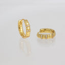 Multi‑Segment CZ Huggies Earrings, ERG-BRS569