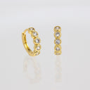 Bezel‑Set CZ Hoop Earrings, ERG-BRS566