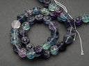 Natural Rainbow Fluorite Beads, 3 Styles Available: #001 Grooved Barrel, #002 Roundelle #003 Grooved Drum #004 Flower, FL001-004