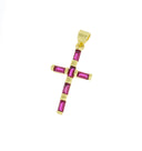 Gold Baguette Cross Charm,Pave Gold Cross Pendant,Religious Gold Jewelry,CZ Gold Cross Charm,CPG689