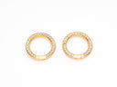 Gold or Silver Full Pave cz Clicker Ring, Both Side Full Pave,Clicker ring, 15mm, CLG103