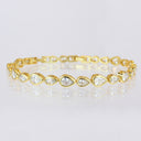 High Quality Fine‑Cut CZ Teardrop Bracelet with Adjustable Length, BRG-BRS078