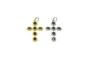 18k Gold or Silver Large Pave Cross Charm, Black CZ, Pave Gold Cross, Religious Gold Jewelry, Micro Pave Gold Cross Charm, CPG2269,CPS2269