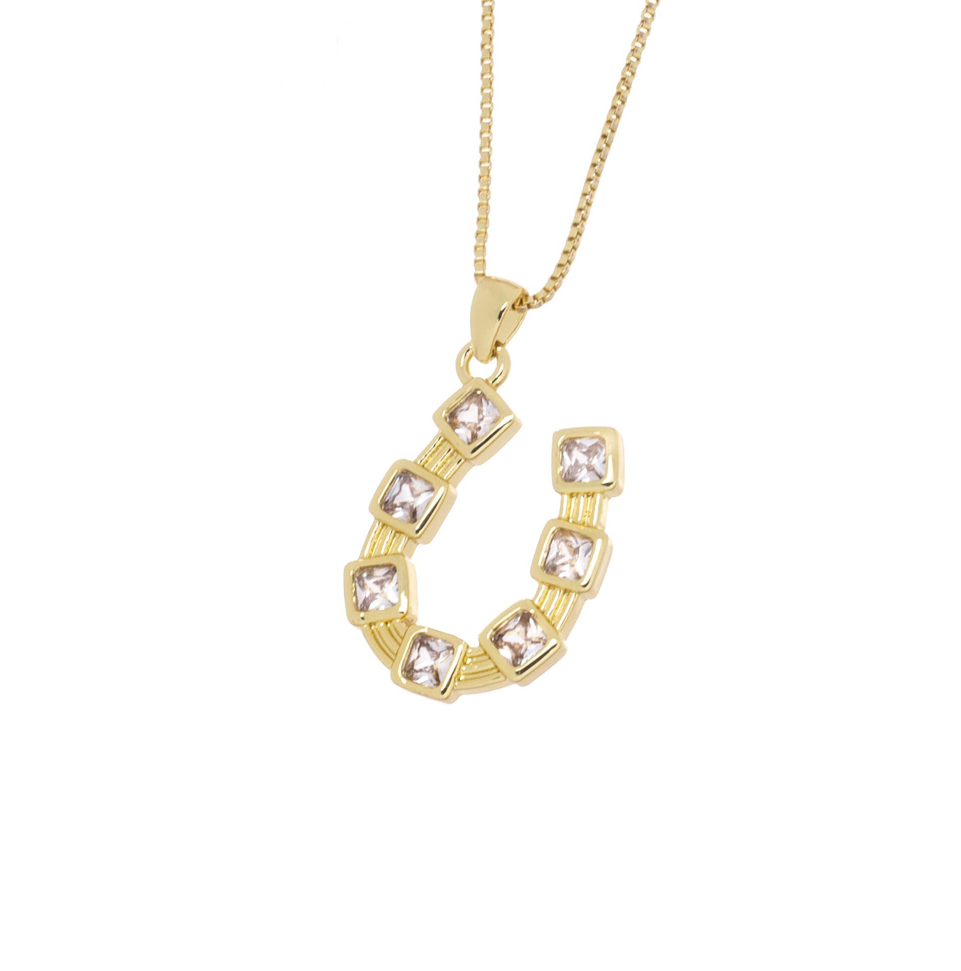 アクセサリー sjx HORSESHOE CHARM + GOLD CHAIN 50cm Gold CZ Large Horseshoe Charm for Jewelry Making CPG301 – Jewel Pledge
