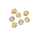 Large Hole Gold Or Silver Polygon Spacer Bead,10mm Gold Pave CZ Spacer Slider Bead,Multi sided Spacer Bead For Jewelry Making,SPG-SPS135
