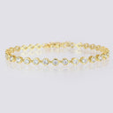 High Quality Round Bezel CZ Bracelet with Extender displayed in circle.