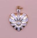 Mother of Pearl Mosaic Heart Pendant, 4 Colors, Love Pendant, Valentines day, White, Blue, Black, Pink, 1 pc or 10 pcs, WHOLESALE,CPG342