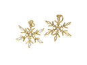 18k Gold Snow Flake cz embellished Pendant, 4 Variations, Sparkly and Festive Ornament, Snowflake Pendant,CPG2298-CPG3001