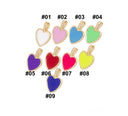 Dainty Gold Heart Charm,Shiny Small Enamel Heart Charm For Jewelry Making,Valentine's Day Heart Charm For A Friend,Gift For Mom,CPG818