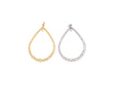 18k Gold or Silver Medium Sized Hoop Earring or Necklace Component For DIY Jewelry, Hammered Gold Texture, CPG1517, CPS1517