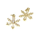 18k Gold Snow Flake cz embellished Pendant, 4 Variations, Sparkly and Festive Ornament, Snowflake Pendant,CPG2298-CPG3001