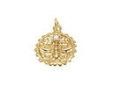 18k Gold or Silver Honey Bee or CZ Bee Pendant, Queen Bee Charm, Fertility and Prosperity Insect Charm, CPG1363,CPS1363