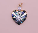 Mother of Pearl Mosaic Heart Pendant, 4 Colors, Love Pendant, Valentines day, White, Blue, Black, Pink, 1 pc or 10 pcs, WHOLESALE,CPG342