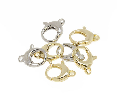 Gold Or Silver Rounded Lobster Clasp,Shiny Gold And Silver Lobster Clasp,Lobster Trigger Clasp,Clasp For Bracelet And Necklace,CLG221-CLS221