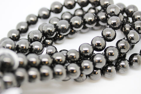 Petrovsky Shungite Round Beads, 6mm,8mm, 10mm, FULL STRAND, WHOLESALE