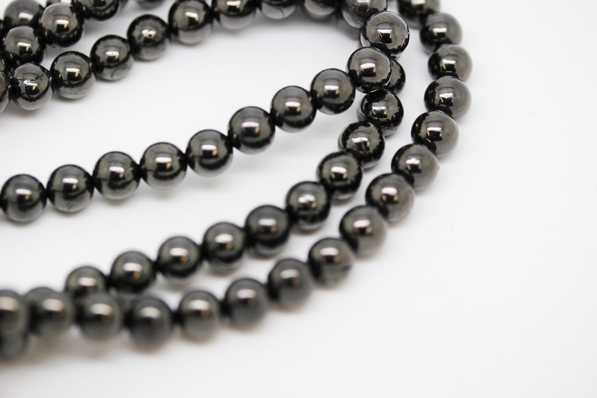 Petrovsky Shungite Round Beads, 6mm,8mm, 10mm, FULL STRAND, WHOLESALE