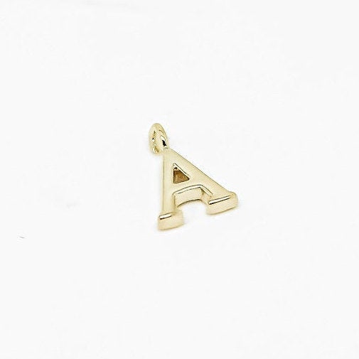 A-D 5 pcs, 10 pcs or 50 pcs, Gold Plain 6mm Alphabet charm, Wholesale