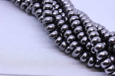 Natural Shungite Rondelle beads, 5x8mm, 15.5 inches, Full Strand, WHOLESALE