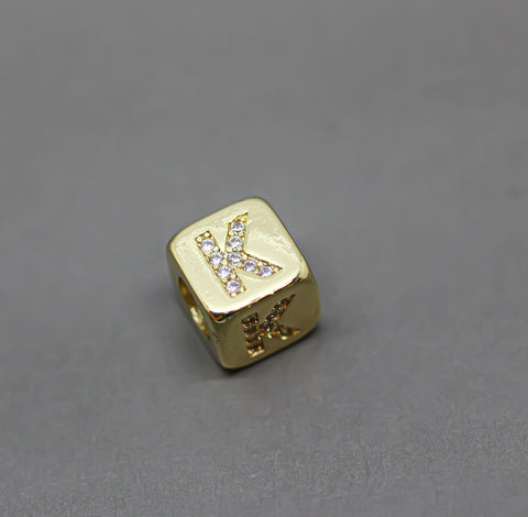 HOT SELLER Gold Alphabet Cubes, Gold Letter Cubes, G-L Letters, 9x9mm, 1pc, 5 pcs, 10 pcs, Wholesale