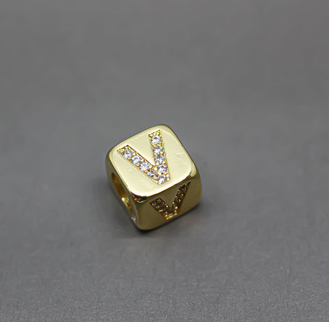 HOT SELLER Gold Alphabet Cubes, Gold Letter Cubes, S-Z Letters, 9x9mm, 1pc, 5 pcs, 10 pcs, Wholesale