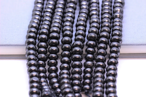Natural Shungite Rondelle beads, 5x8mm, 15.5 inches, Full Strand, WHOLESALE