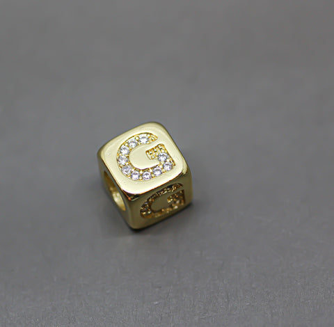 HOT SELLER Gold Alphabet Cubes, Gold Letter Cubes, G-L Letters, 9x9mm, 1pc, 5 pcs, 10 pcs, Wholesale