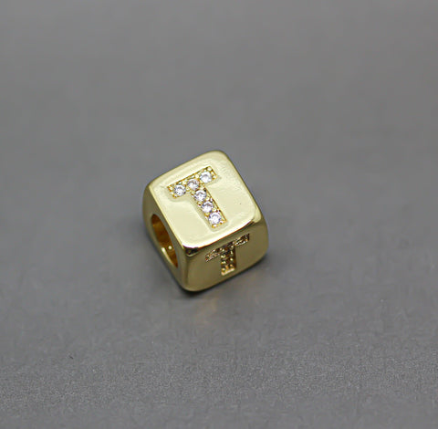 HOT SELLER Gold Alphabet Cubes, Gold Letter Cubes, S-Z Letters, 9x9mm, 1pc, 5 pcs, 10 pcs, Wholesale