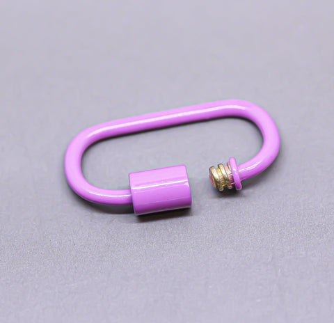 LiLac Purple Large U Shape Screw Clasp, 25x14mm, Painted Carabiner Clasp, Painted Lacquer Clasp, Oval Screw Clasp, 1 pc or 10 pcs, WHOLESALE