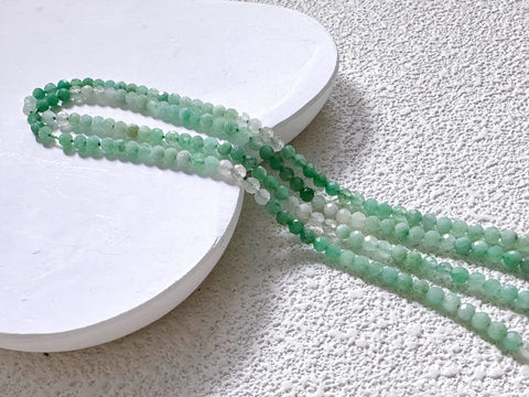 Natural Ombre Emerald 3mm Round, New Arrivals, Ombre Shade, Emerald beads, 3mm faceted round, 100% genuine emerald, Full Strand, WHOLESALE