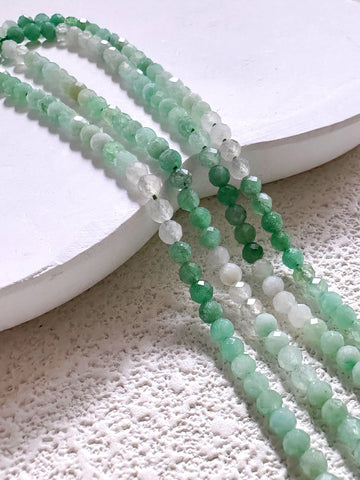 Natural Ombre Emerald 3mm Round, New Arrivals, Ombre Shade, Emerald beads, 3mm faceted round, 100% genuine emerald, Full Strand, WHOLESALE