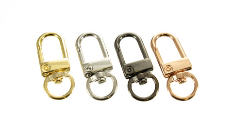 10pcs Gold Clasp With Swivel Ring, Push in oval Enhancer Clasp,DIY Jewelry And Key-chain Making
