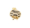 Black And White Checkerboard Plaid Hat Charm For Jewelry Making,Hat Charm With Bow Tie Ribbon,Princess Checkerboard Hat Charm,CPG1234