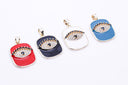 Gold Evil eye Enamel Rectangle Tag, Red, Blue, WHite, Black,CPG571