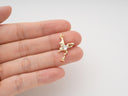 CZ Gold Abstract Butterfly, Dainty Gold Butterfly Charm, CZ Butterfly Pendant, CPG773