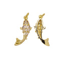 Gold Or Silver Pave Whale Charm,Whale Charm For Necklace Or Earrings,Gold Sealife Lovers Charm,Nautical Charm,CPG-CPS1009