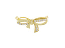 Bow Tie Necklace Connector Charm,Gold Bow Tie CZ Connector Charm,Pave Bow Tie  For Jewelry Making,CNG019