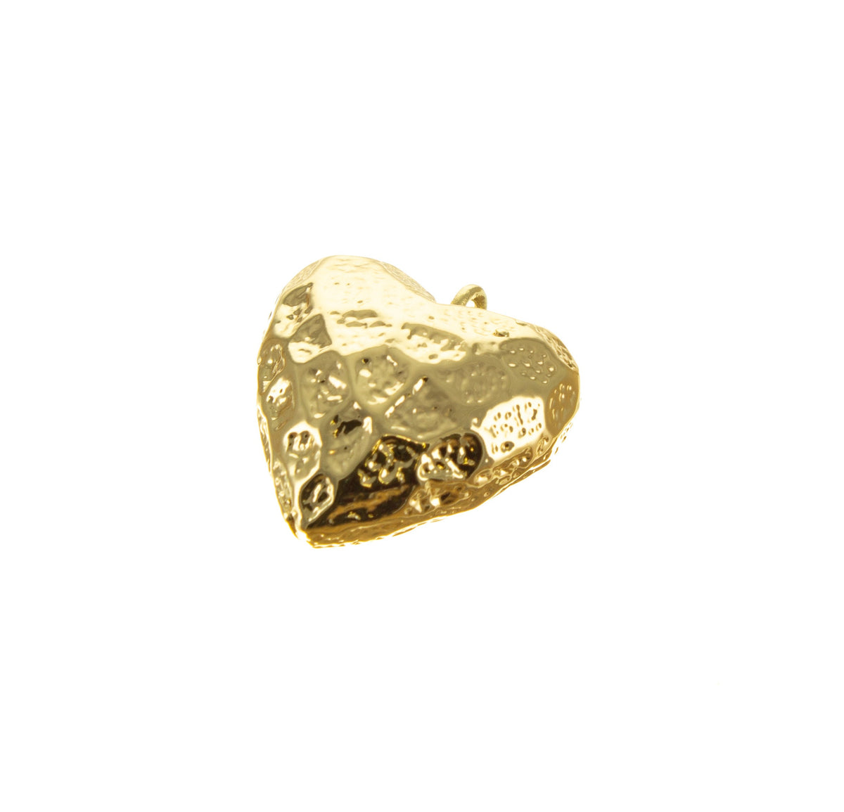 Gold Heart Charm , Hammered Finish Heart charm ,Minimalist Gold Heart charm,Dainty Heart Charm, CPG022