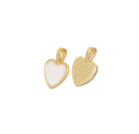 Dainty Gold Heart Charm,Shiny Small Enamel Heart Charm For Jewelry Making,Valentine's Day Heart Charm For A Friend,Gift For Mom,CPG818