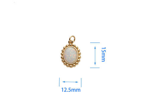 Pearled Opal Pendant, Vintage Look, Opal Pendant for Necklace, Gold Plated Opal Gemstone, CPG2056