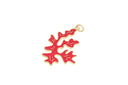 18k Gold Small Branch Ocean Coral Charm, Hot Pink Coral Branch Charm For Necklace And Earrings, Marine Lovers, Ocean Lover, CPG2556