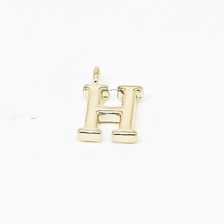 E-H 5 pcs, 10 pcs or 50 pcs, Gold Plain 6mm Alphabet Charm, Wholesale