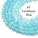 Blue Collection of Vibrant Dyed Jade pebble beads, PJ078