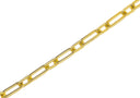 Gold Oval Flat Alternating Big And Small Link Chain,Oval Flat Gold Chain For Jewelry Making,Shiny Gold Open Link Chain,CHG071