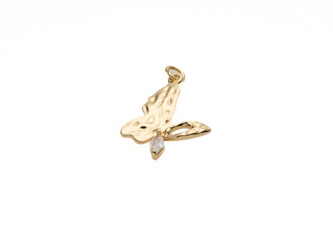 Gold Butterfly Charm, CZ Gold Butterfly Charm, Dainty Charm Jewlery, CPG2036