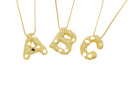 Golden Nugget Alphabet Slider Charms,Bubble Initial Charm,Textured Nugget Large Initial Charm,Birthday Balloon Letter Charm,CPG2468