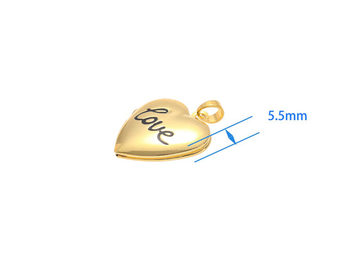 18k Gold Love Locket Heart Charm Valentine's Day Gift, A Meaningful Gift For Someone Special, Heart Charm For a Friend, Gift, CPG2159