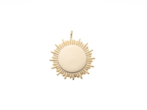 Gold Sun Medallion Pendant, sunray pendant, Warmth of sun pendant, Minimal Celestial Pendant, Sun Tarot Jewelry, Sunshine Necklace, CPG2101