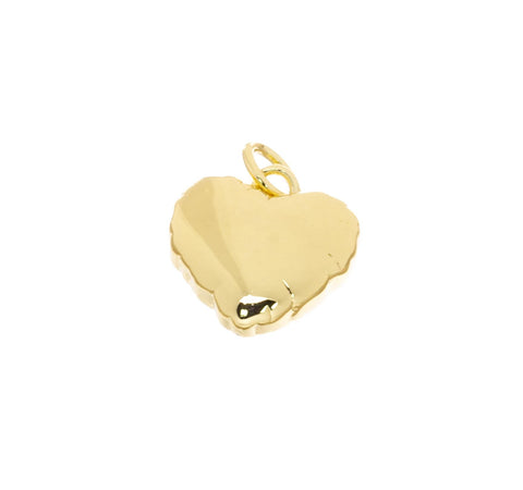 Dainty Gold Birthday Balloon Heart Charm,Balloon Heart Charm For Jewelry Making,Shiny Gold Heart Charm For Loved One,CPG492