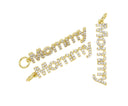 Mommy Monogram Vertical Charm,Word Mom Charm For Mothers Day,Mommy CZ Pave Charm,Gold Mommy Pedant With  Cubic Zirconia,CPG693